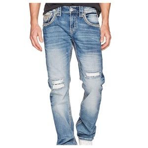 Rock Revival Men's Tripp Straight Jeans Sz 42 NEW